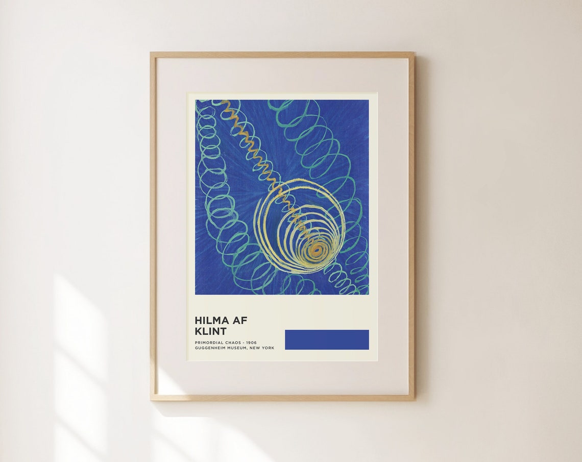 Hilma af Klint Primordial Chaos 1906 Blue Spiral Abstract Art Poster