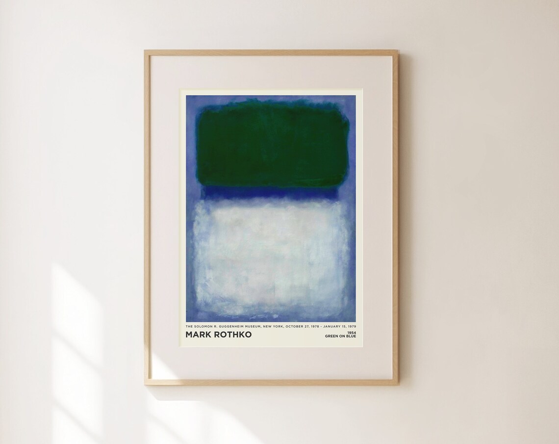 Mark Rothko Green on Blue 1954 Abstract Color Field Art Poster