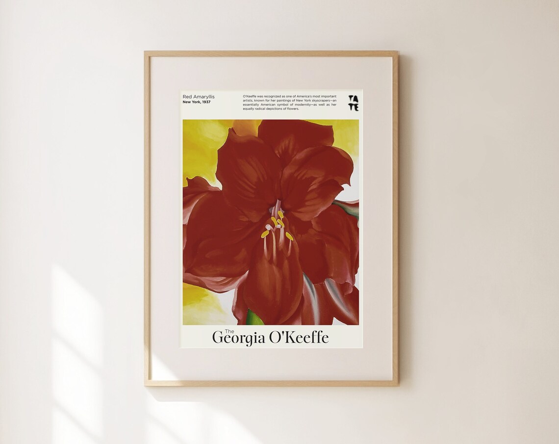 Georgia O'Keeffe Red Amaryllis Tate Bold Red Floral Art Poster