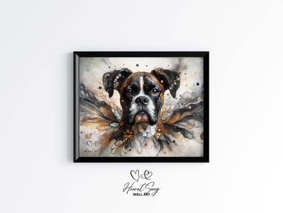 Boxer Dog Painting Rustic Abstract Wall Art As An Expressive Portrait For Modern Decor Lovers 830