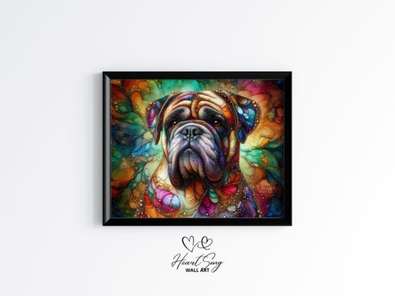 Cane Corso Dog Painting Rustic Abstract Wall Art In Soft Tones With Fluid Motion For Modern Decor Lovers 839