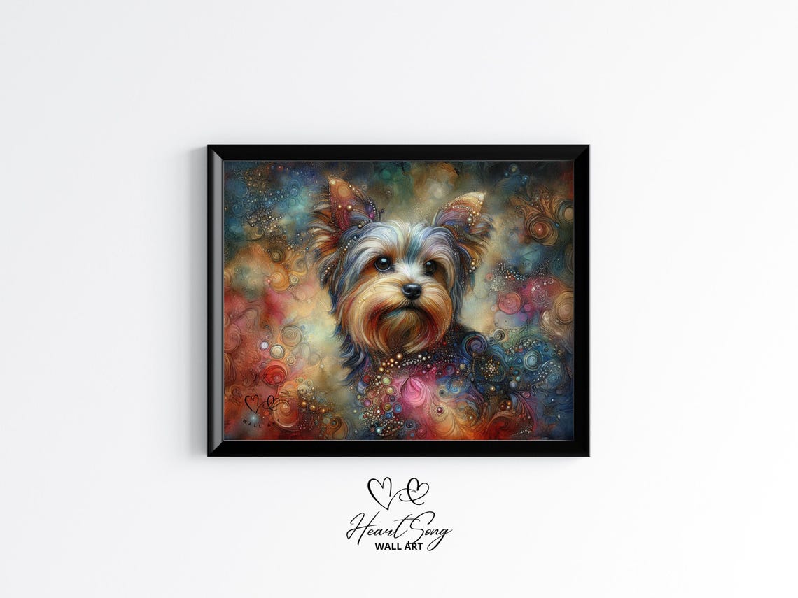 Yorkshire Terrier Portrait Poster Colorful Abstract Dog Artwork