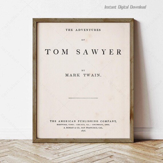 The Adventures Of Tom Sawyer Mark Twain 1876 Title Page Book Poster