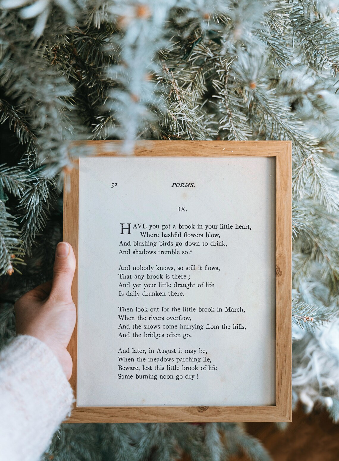 Emily Dickinson Have You Got A Brook Poem Vintage Book Page Art Poster - Image 3