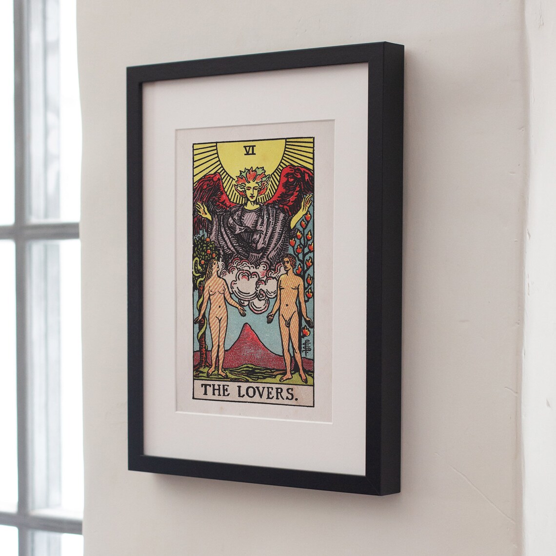 The Lovers Tarot Card VI Rider Waite Smith Vintage Tarot Poster - Image 3