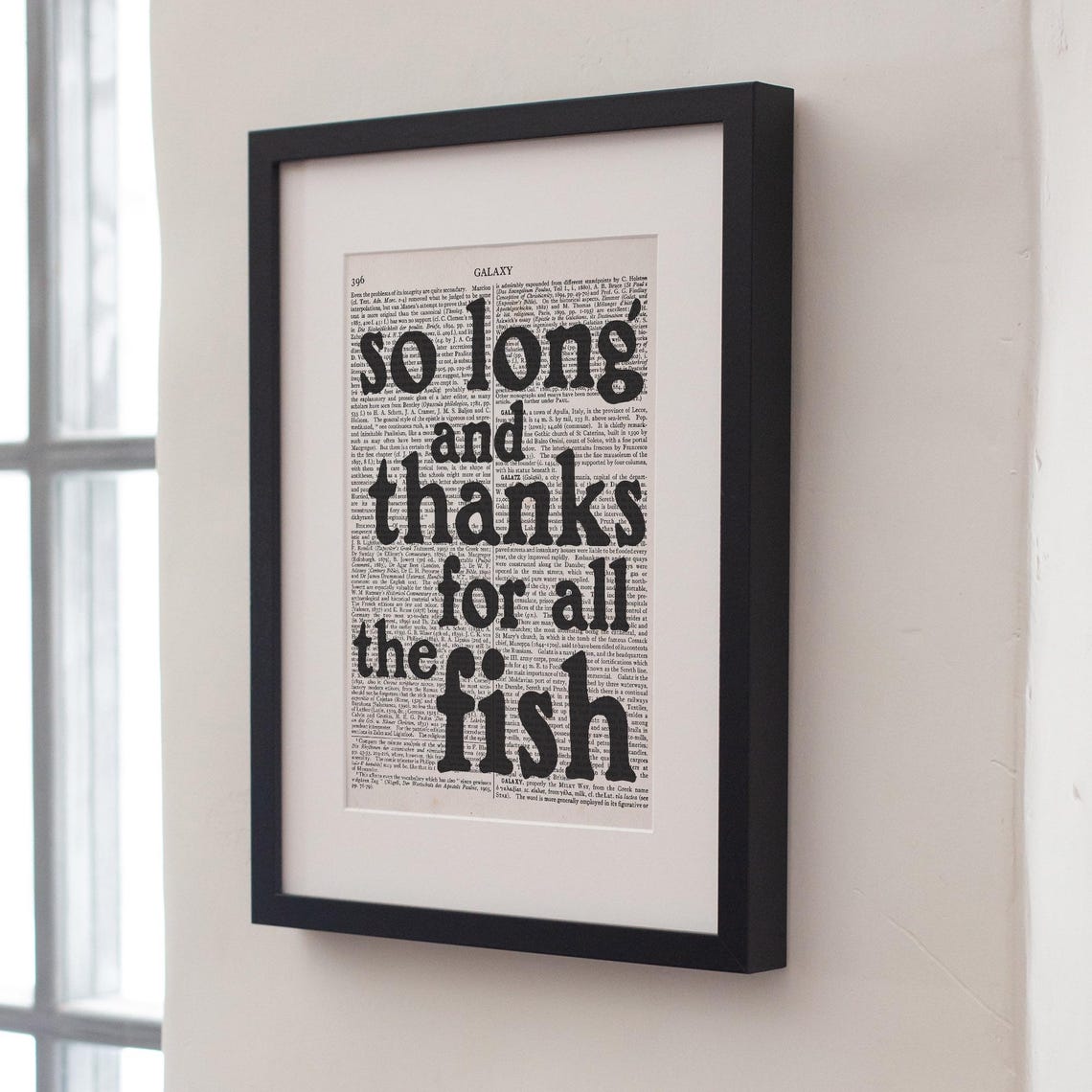 Douglas Adams So Long And Thanks For All The Fish Book Page Print - Image 3