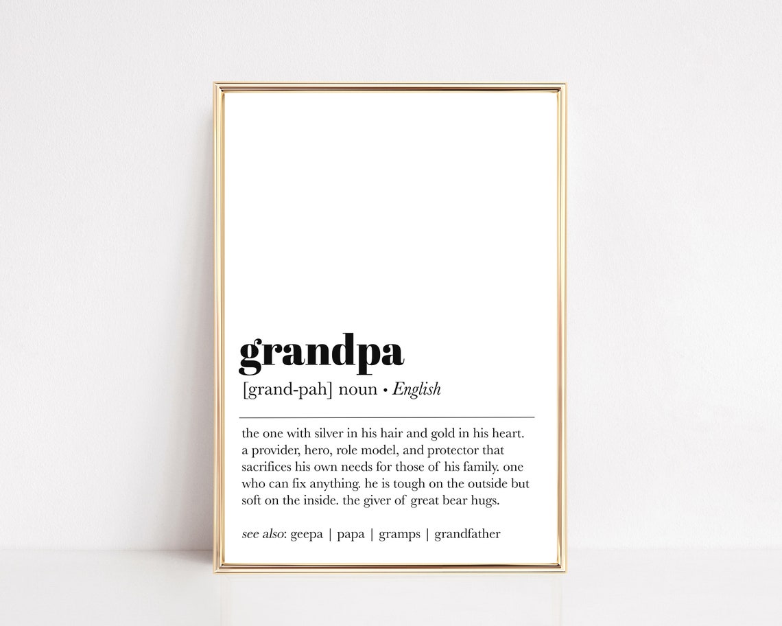 Grandpa Definition Dictionary Style Meaningful Family Poster - Image 2
