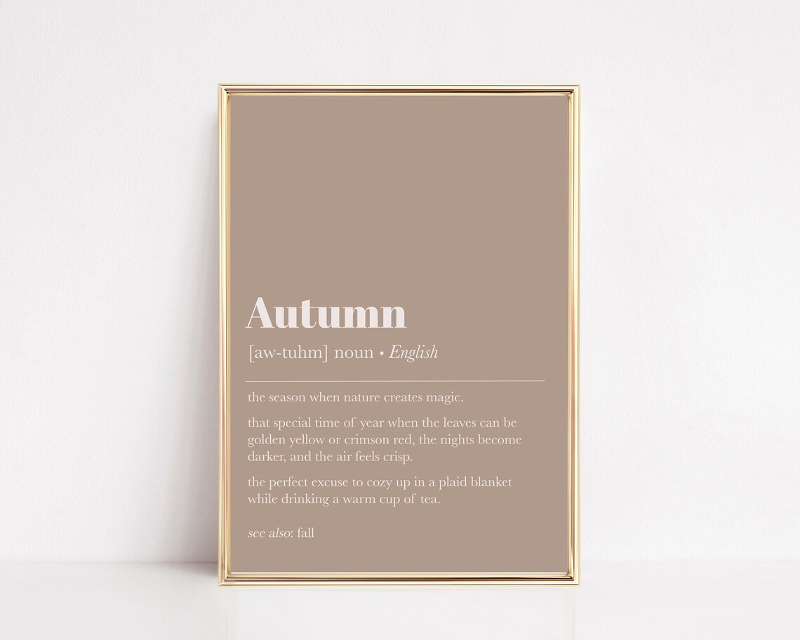 Autumn Definition Art Print, Fall Living Room Decor