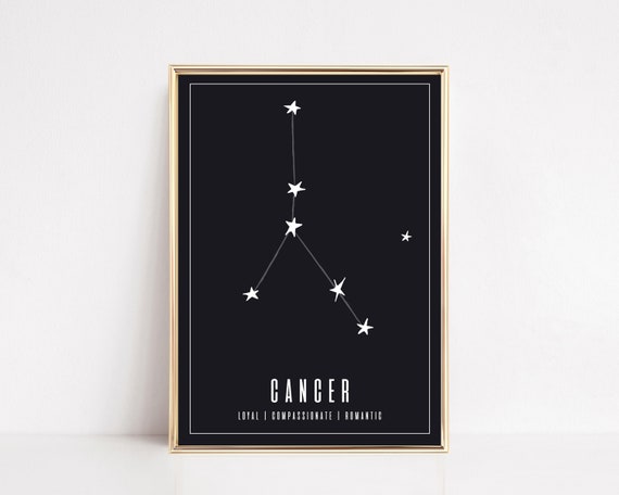 Cancer Zodiac Wall Art Cancer Zodiac Print Astrology Gifts Zodiac Wall Art Zodiac Gift