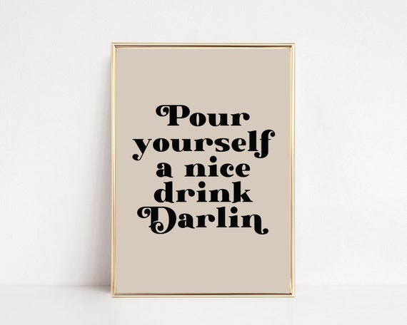 Pour Yourself A Drink Retro Bar Cart Art Print