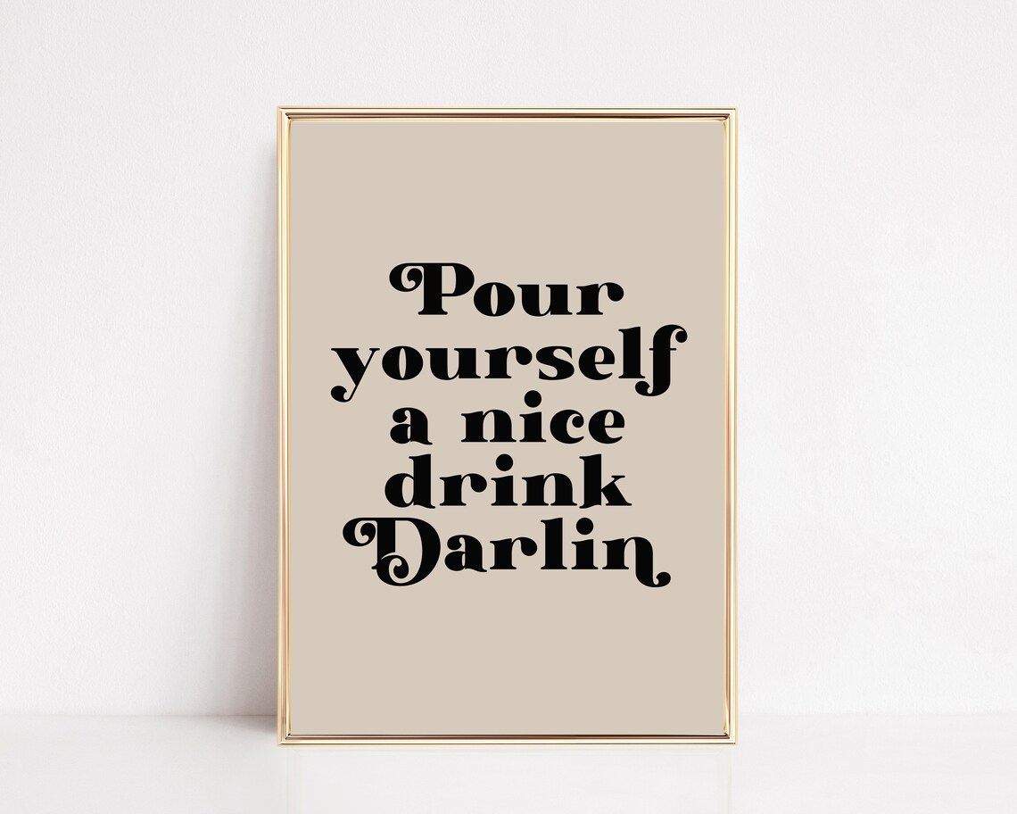 Pour Yourself A Drink Retro Bar Cart Art Print