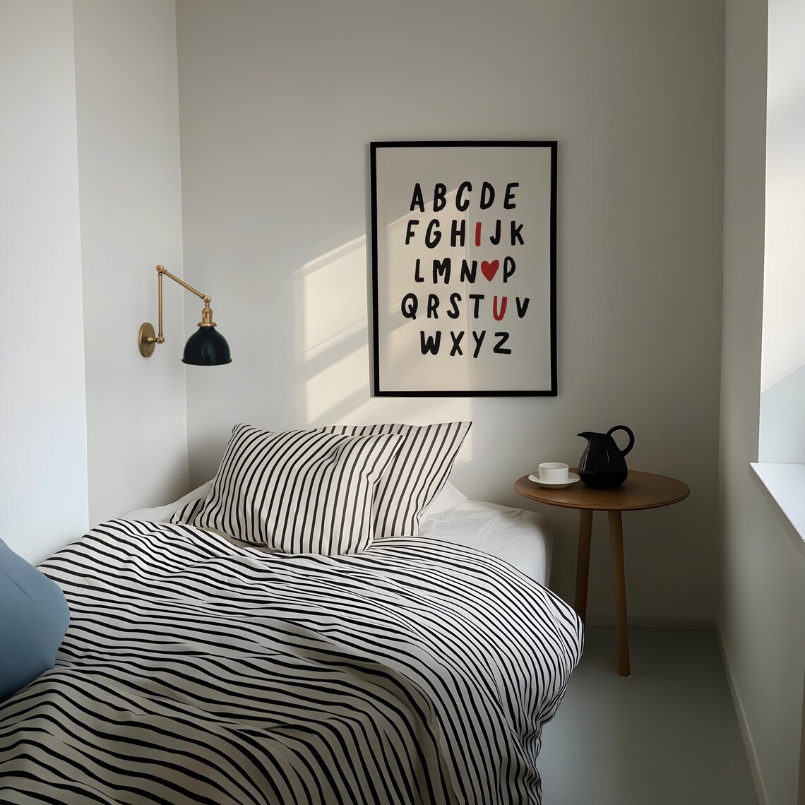 Love Alphabet Print I Love You Heart Letter Retro Typography Wall Art - Image 2