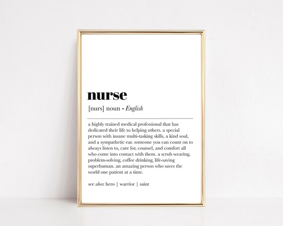 Nurse Definition Women Gift Poster Print