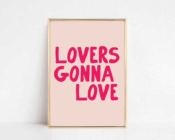 Trendy Pink Wall Art Cute Valentines Decor Girly Wall Art Aesthetic Home Decor Valentines Wall Art Print