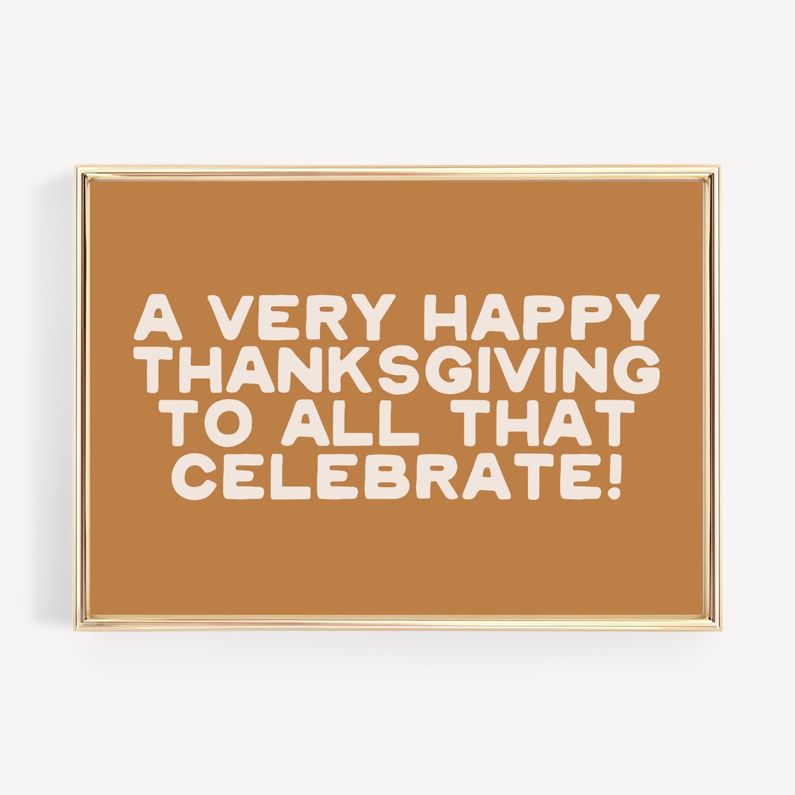 A Very Happy Thanksgiving Burnt Orange Cream Lettering Holiday Poster