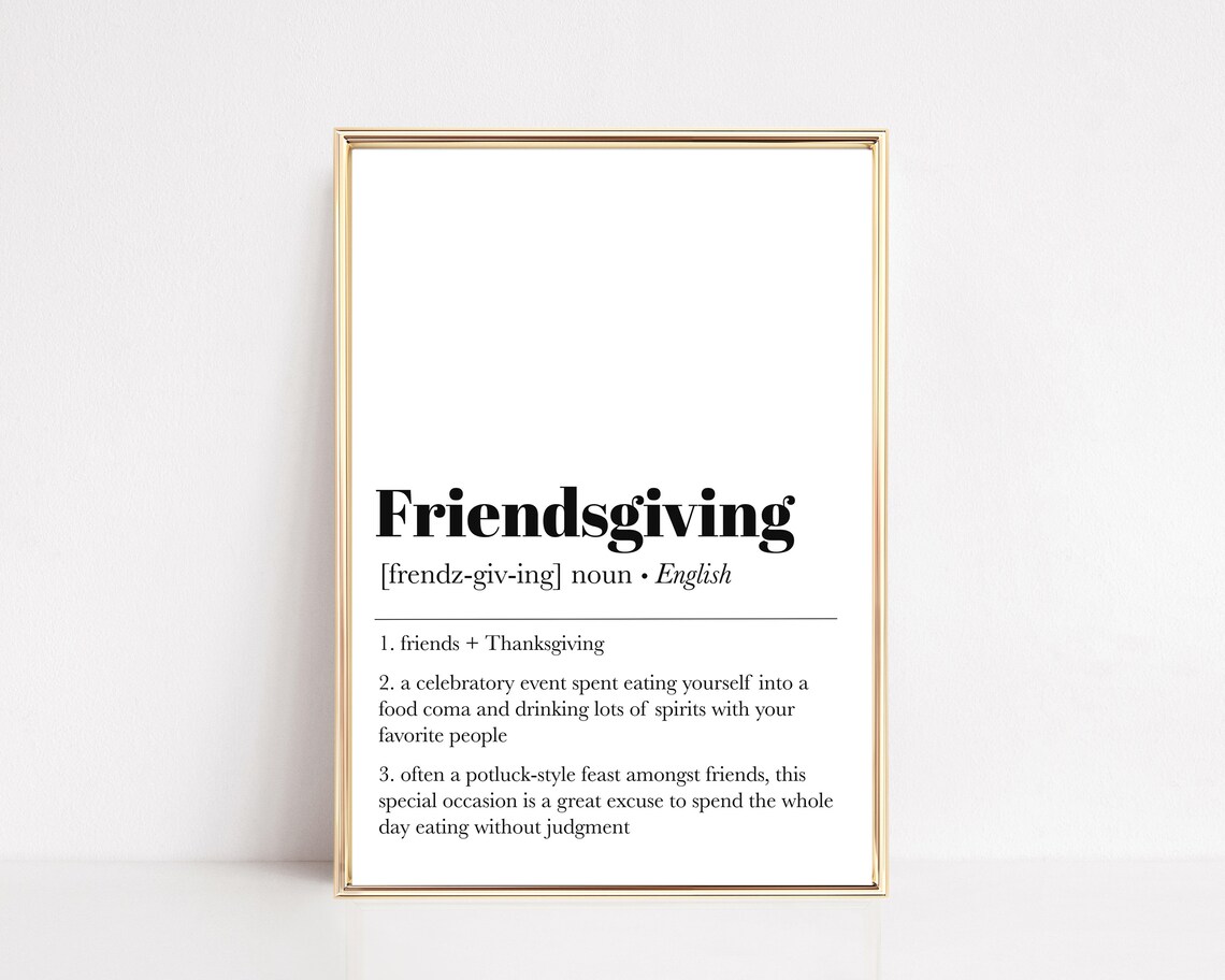 Friendsgiving Definition Fall Wall Art, Home Decor