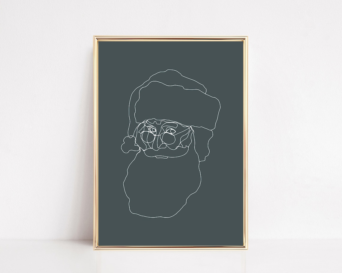 Christmas Line Art Print, Holiday Wall Decor