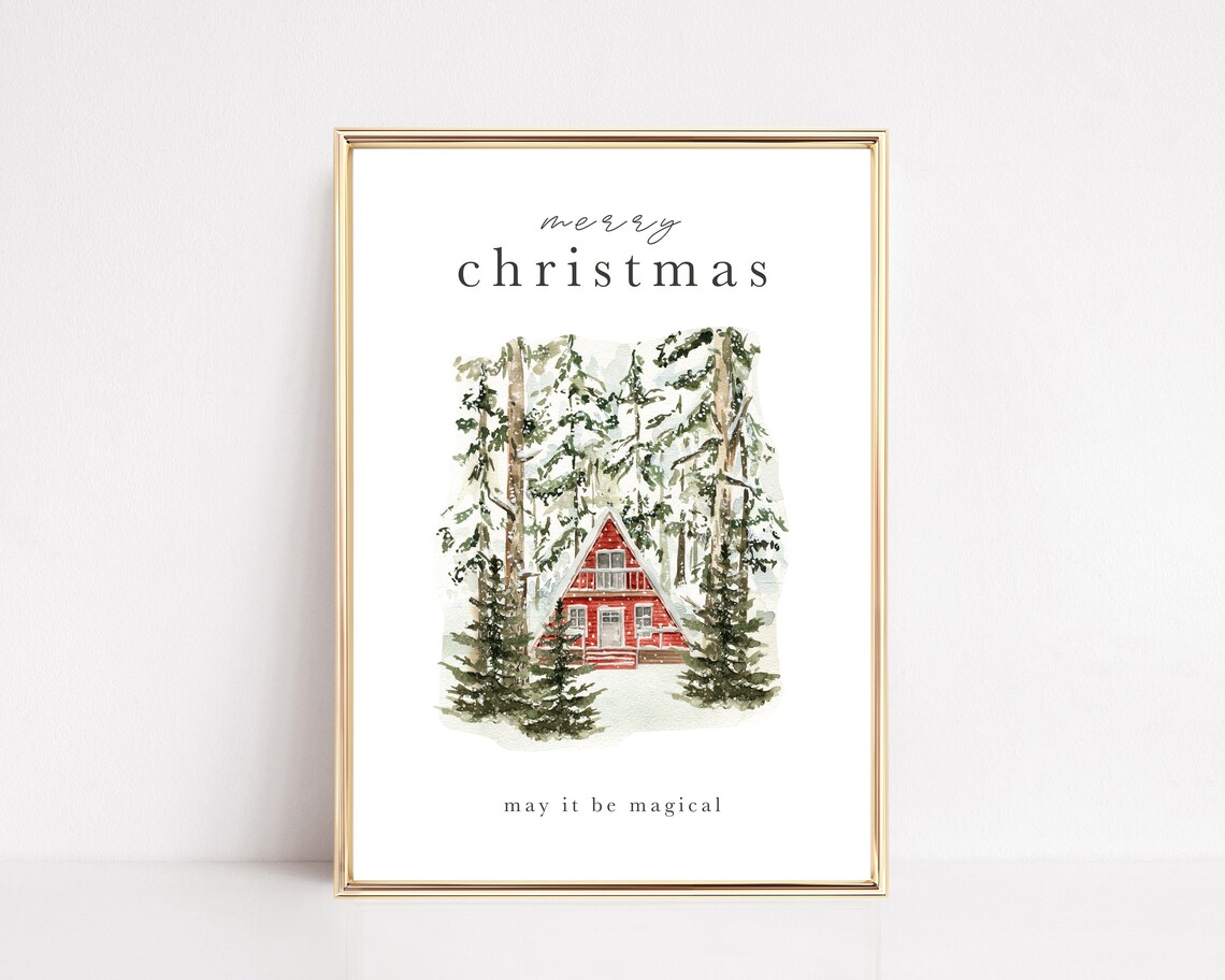 Christmas Tree Print, Farmhouse Holiday Decor