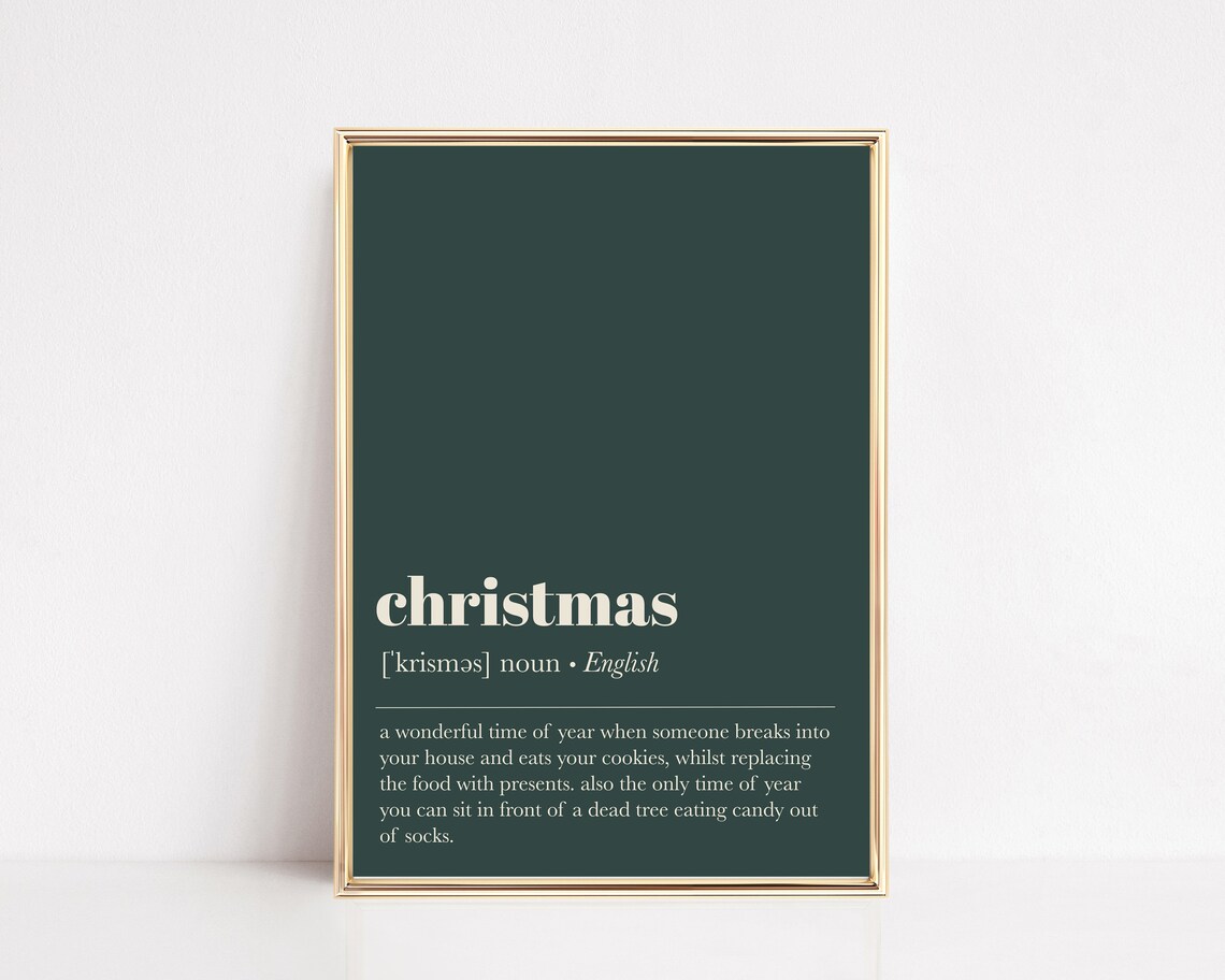 Christmas Definition Art Print, Holiday Wall Decor