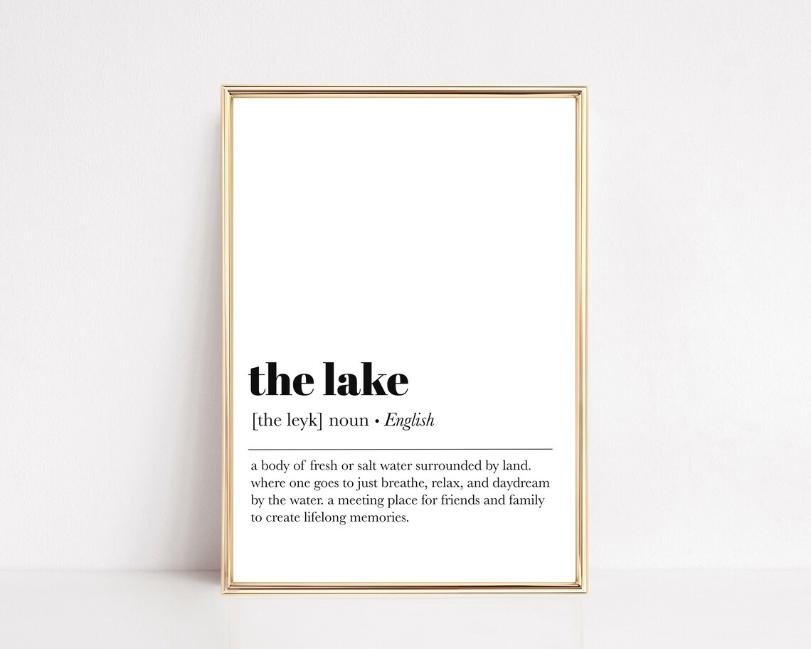 Lake Definition Art Print, Lake House Decor