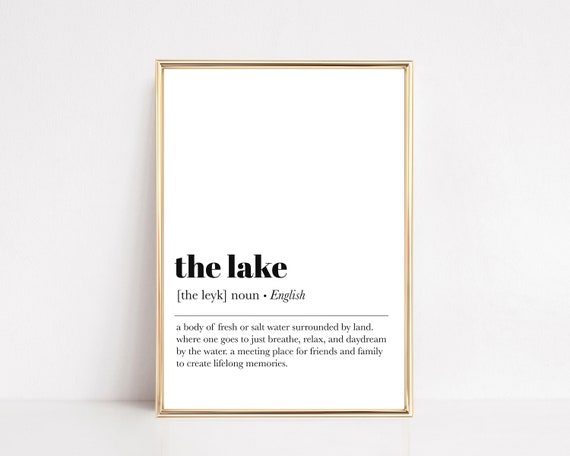 Lake Definition Art Print, Lake House Decor