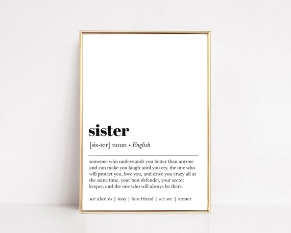 Sister Definition Minimalist Wall Art Print