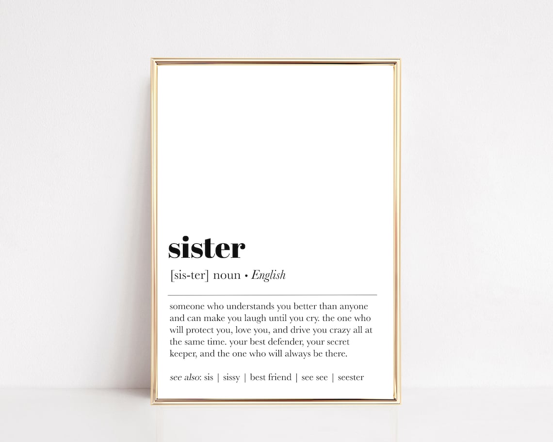Sister Definition Minimalist Wall Art Print