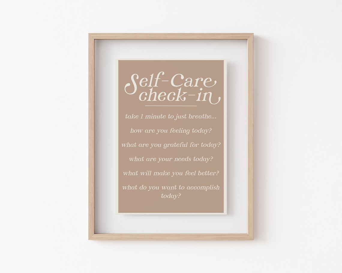Self Care Poster, Mental Health Office Art Print
