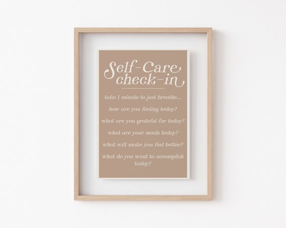 Self Care Poster, Mental Health Office Art Print