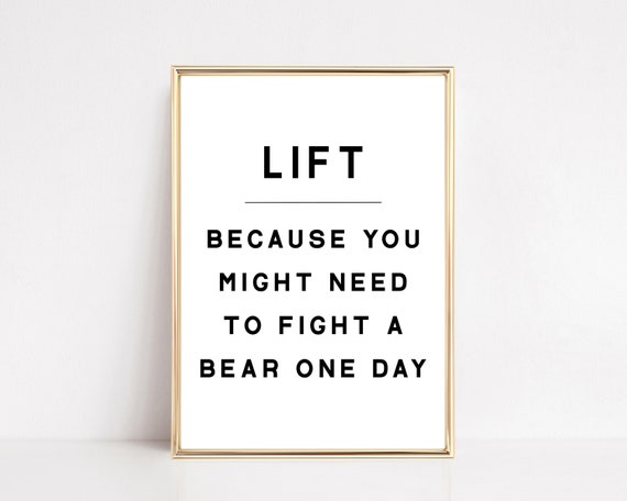 Gym Wall Art Minimalist Typography Poster