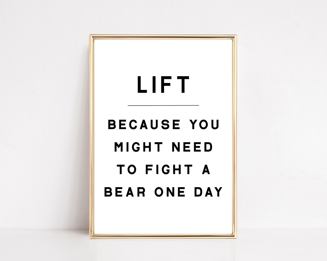 Gym Wall Art Minimalist Typography Poster