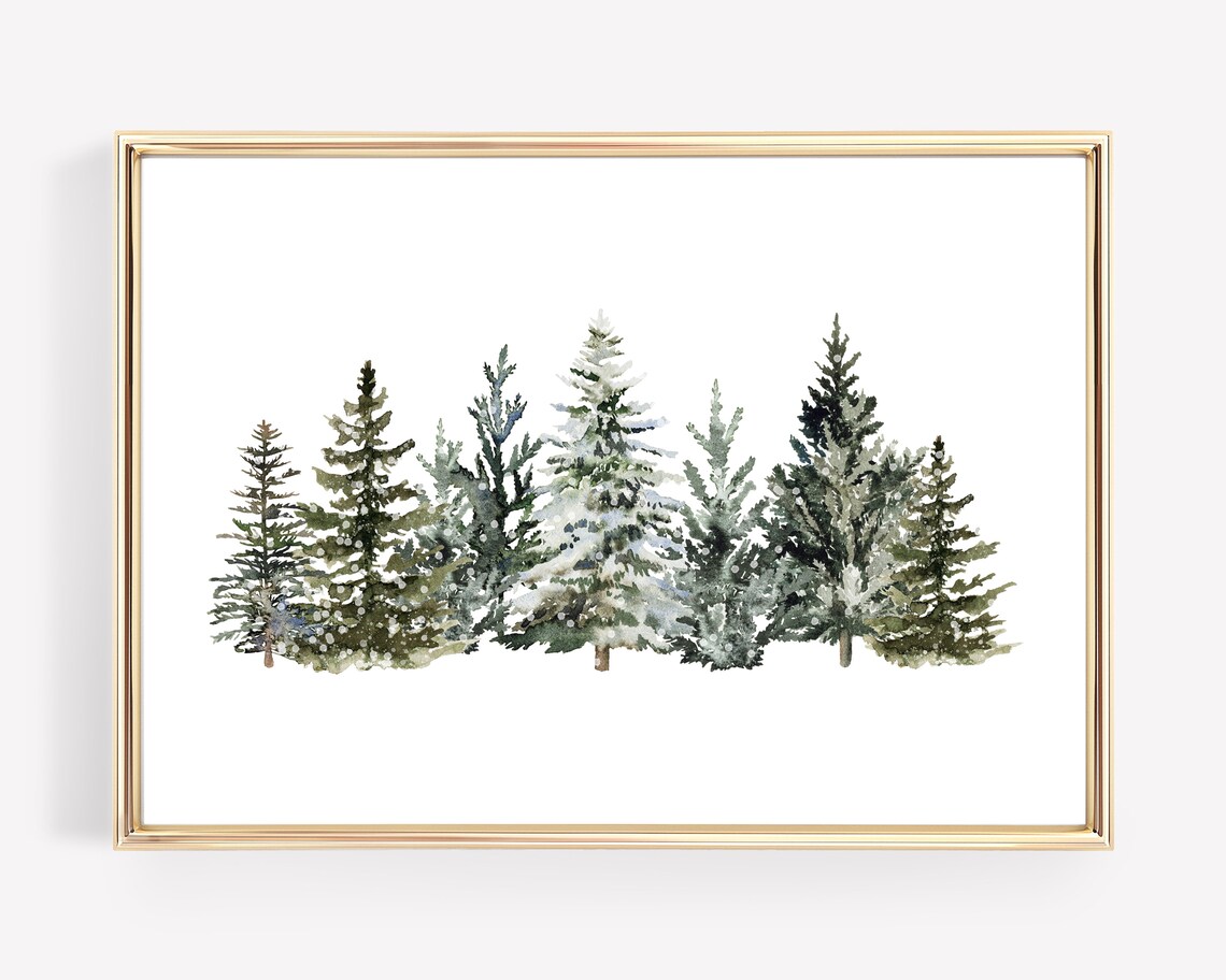 Christmas Tree Print, Farmhouse Winter Landscape - Image 2