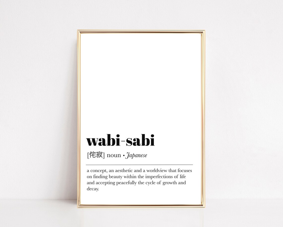 Wabi-Sabi Japanese Definition Inspirational Minimalist White Poster