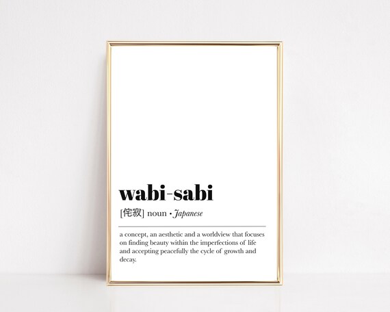 Wabi-Sabi Japanese Definition Inspirational Minimalist White Poster