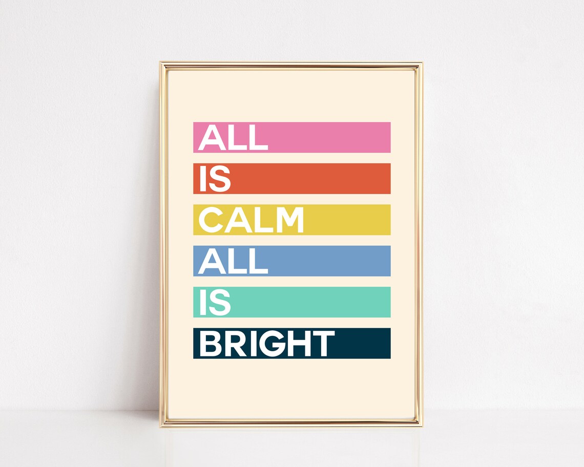 Colorful Christmas Decor Wall Art Print