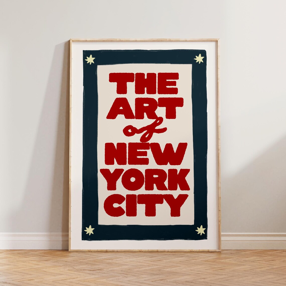 The Art of New York City Big Apple Retro Style Typography Poster