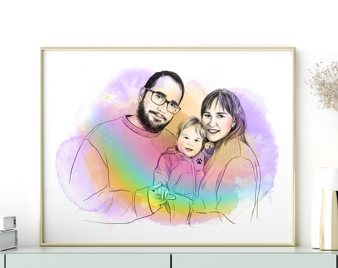 Custom Portrait Custom Watercolour Portrait Custom Painting Family Portrait Watercolor Drawing Watercolour Portrait Couple Portrait