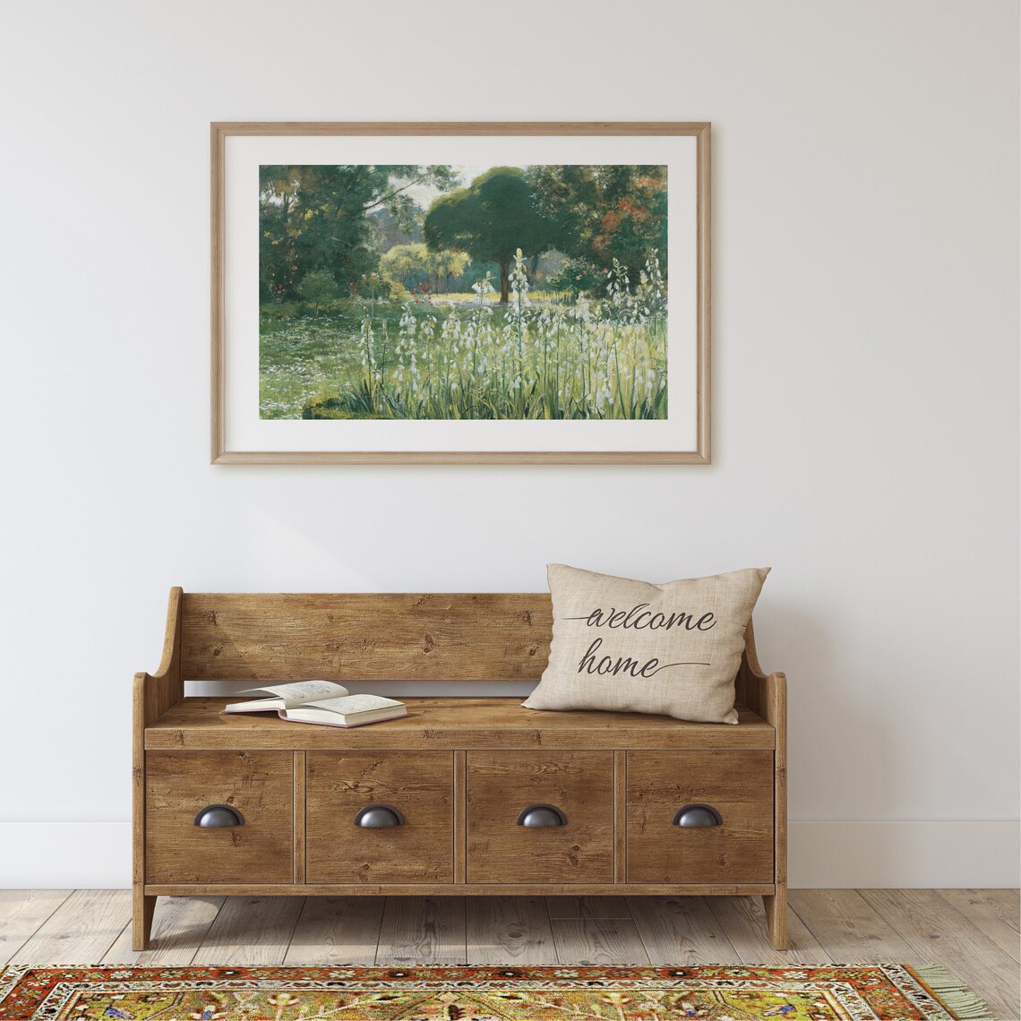 Vintage Landscape Painting, Cottage Farmhouse Art Print - Image 2
