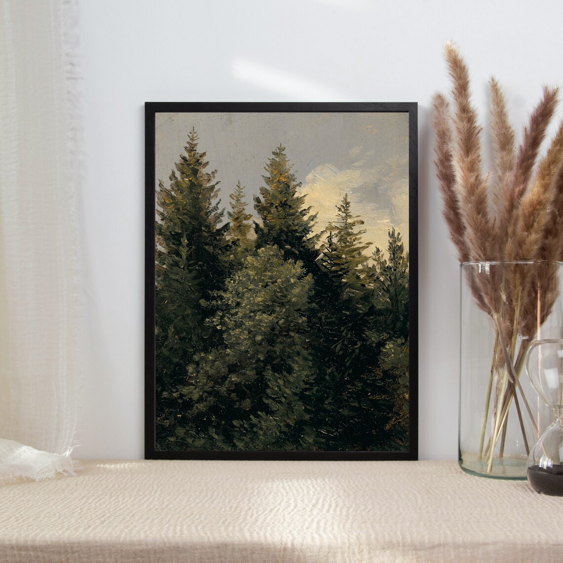 Vintage Forest Landscape, Rustic Tree Art Print - Image 2