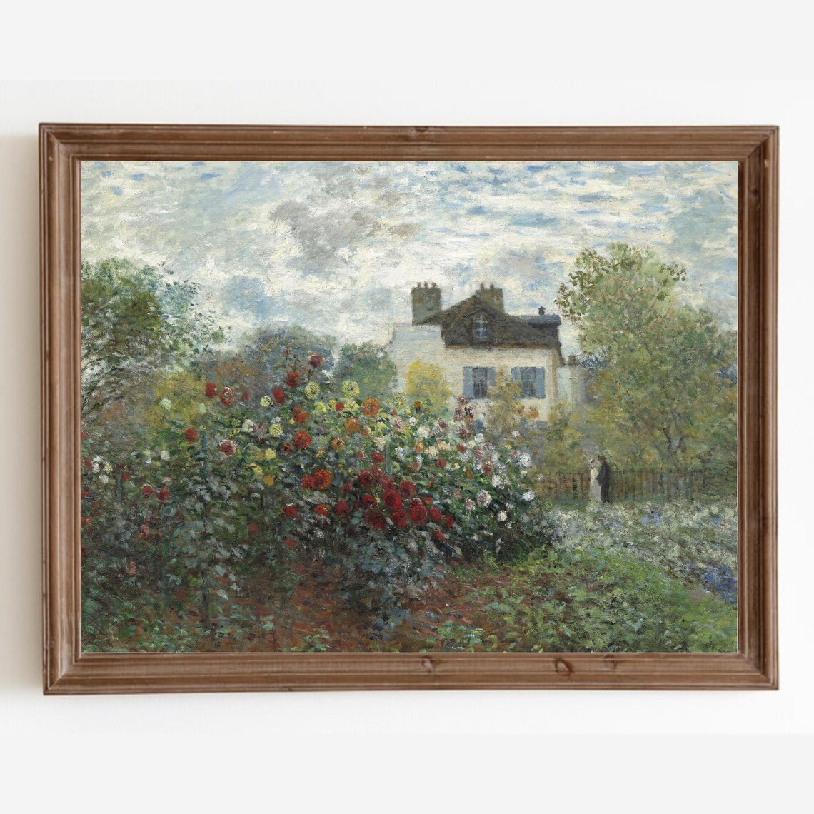 French Country Garden Impressionist Flower Beds Cottage House Poster