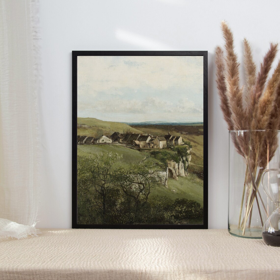 Vintage Country Landscape Antique Oil Painting Art Print - Image 2