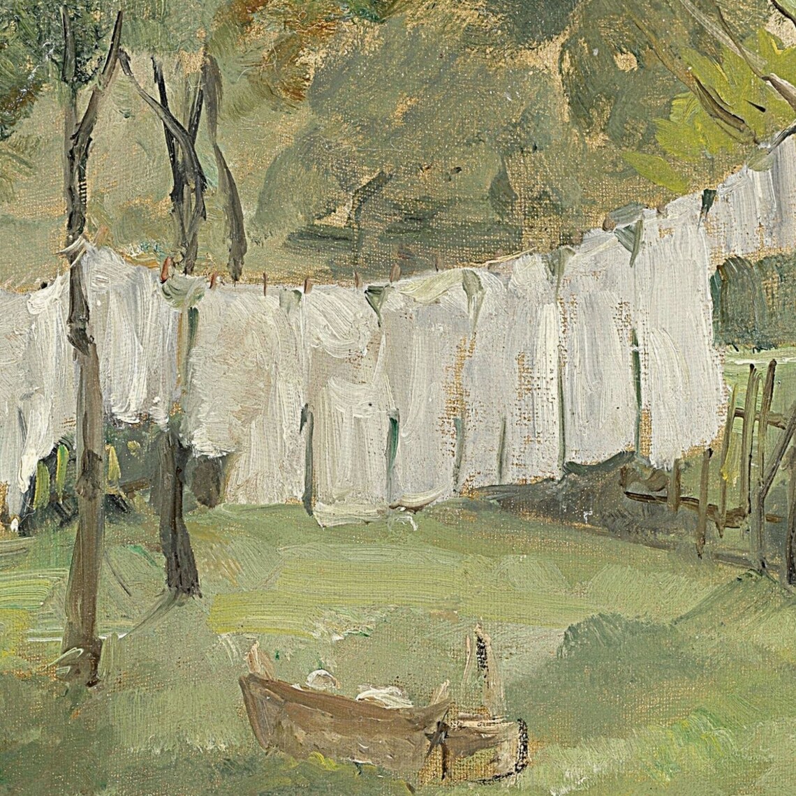 Laundry Room Vintage Farmhouse Landscape Art Print - Image 2