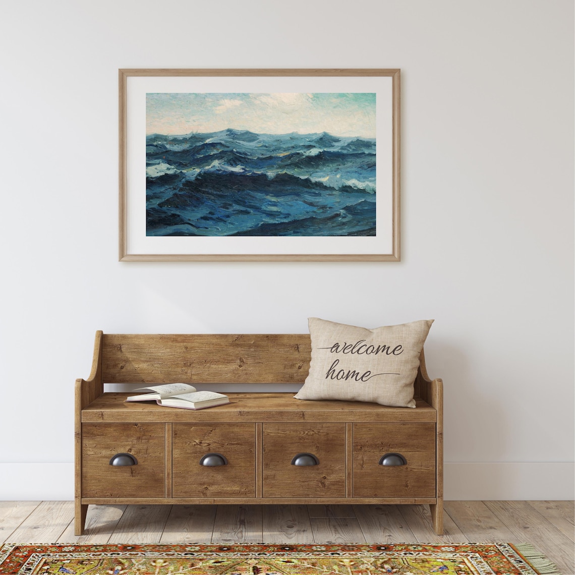 Vintage Ocean Seascape Oil Painting Art Print - Image 2