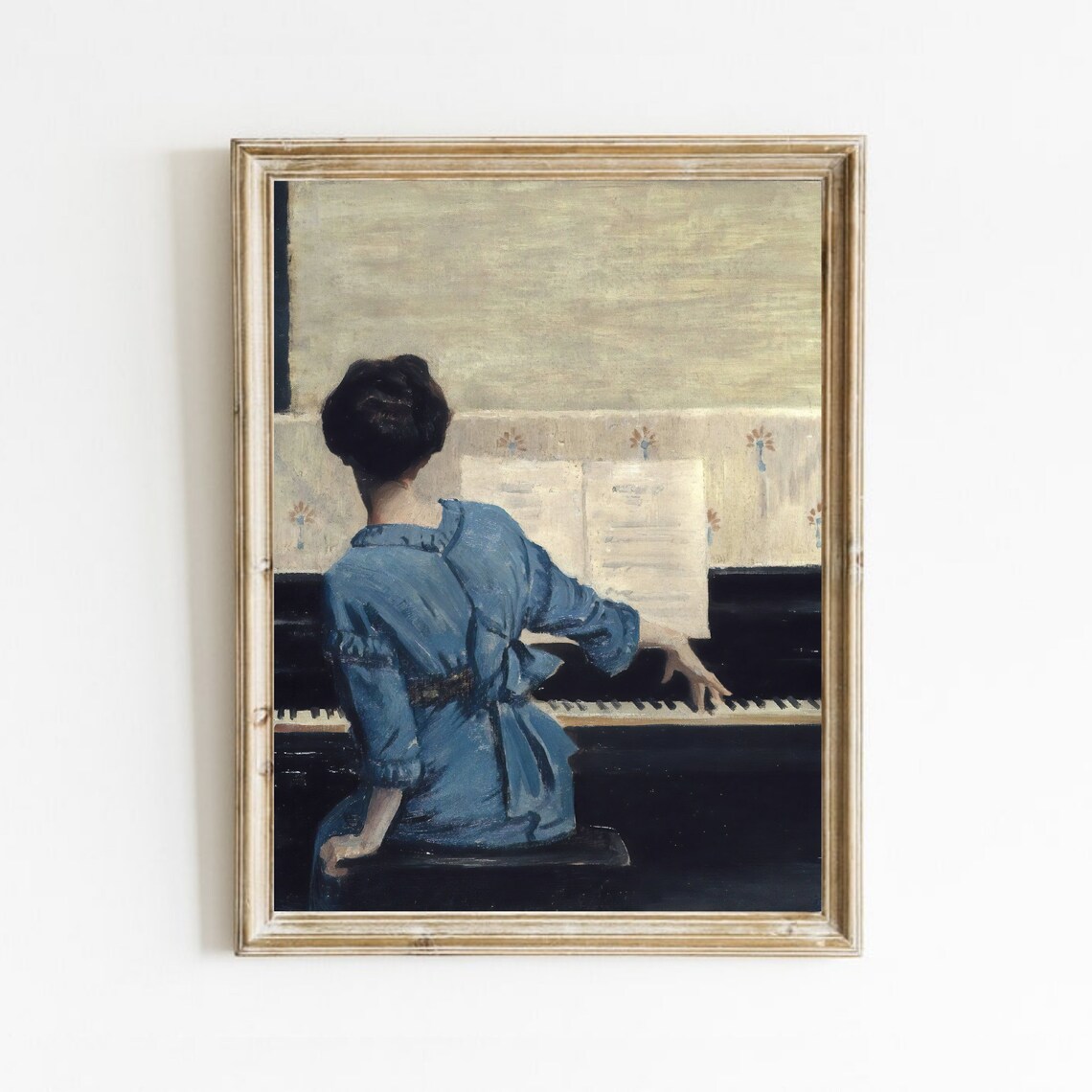 Vintage Pianist Portrait Art Print, Music Room Decor