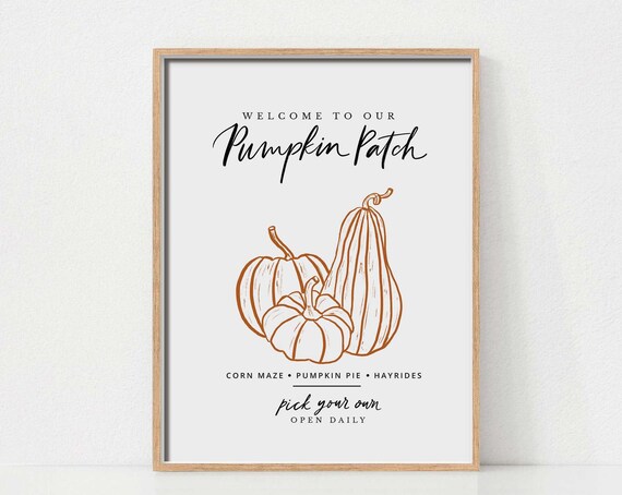 Welcome to Our Pumpkin Patch Farmhouse Fall Season Decor Poster