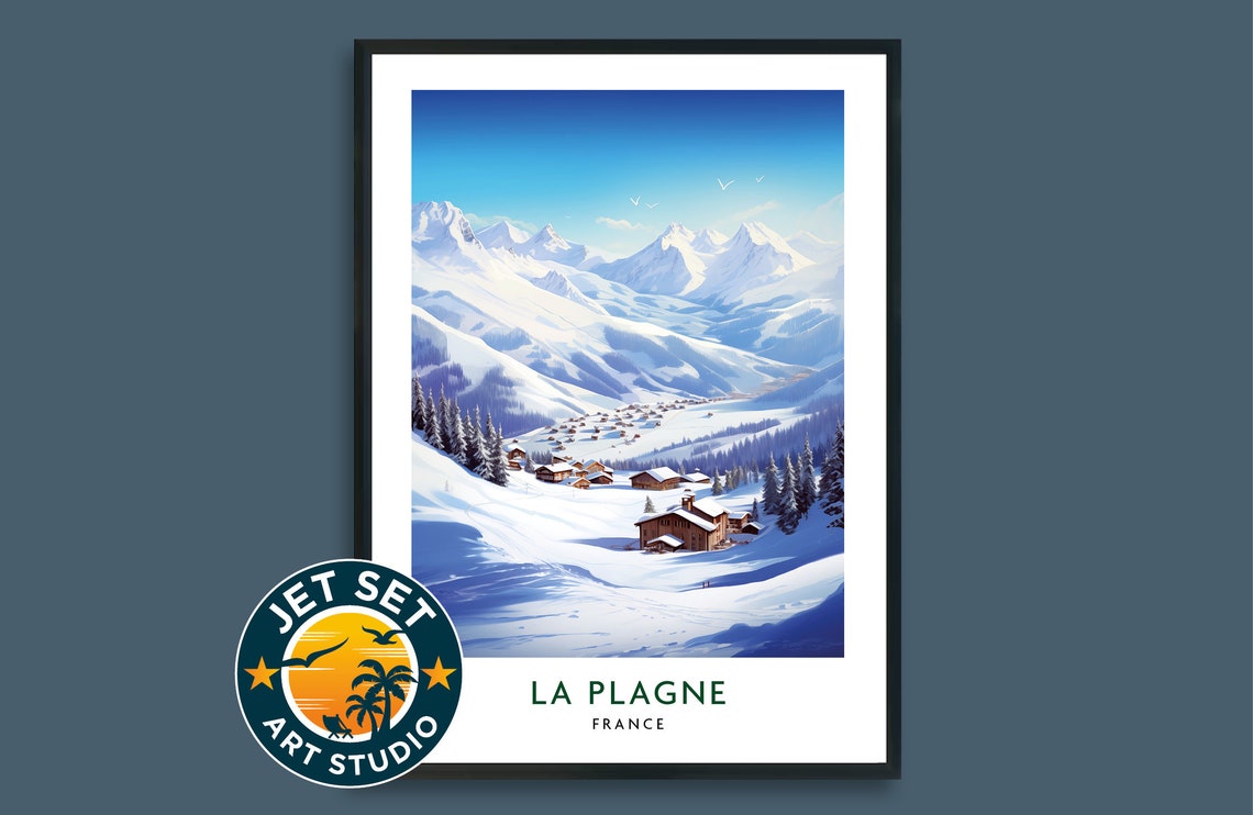 La Plagne France Ski Travel Poster