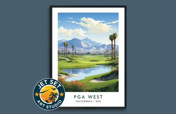 PGA West California Golf Course Palm Trees Desert Golf Poster