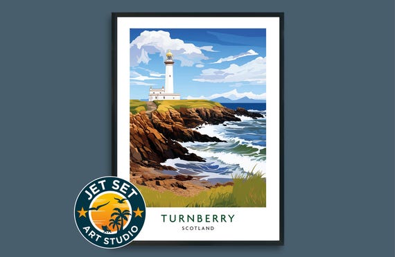 Turnberry Golf Course Poster Print Scotland Wall Art Framed Unframed Canvas Gift Scottish