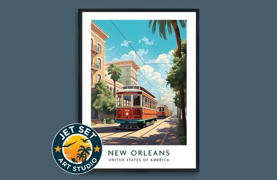 New Orleans Louisiana Usa Travel Print Poster Wall Art Framed Unframed Canvas Gift