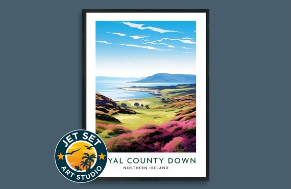 Royal County Down Golf Course Poster Print Northern Ireland Wall Art Framed Unframed Canvas Gift